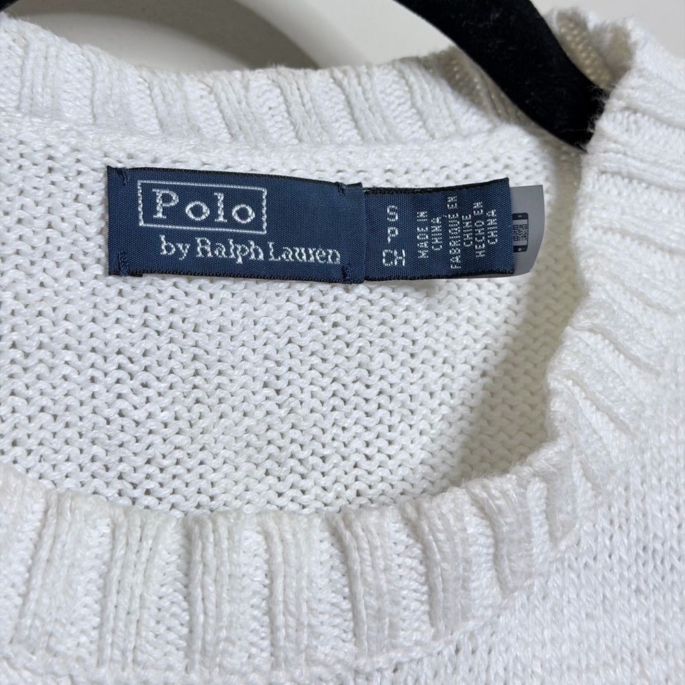 Polo Ralph Lauren Polo Bear Cotton Linen
Sweater in Deckwash White American Flag - Picture 5 of 8